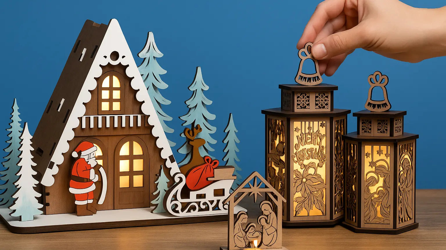 🎄 Christmas Lamps – Bring Warm Holiday Magic to Your Home LaserSvgTemplates