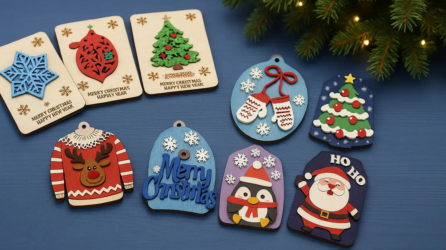 Beautiful Christmas Cards & Gift Card Holders🎄 LaserSvgTemplates