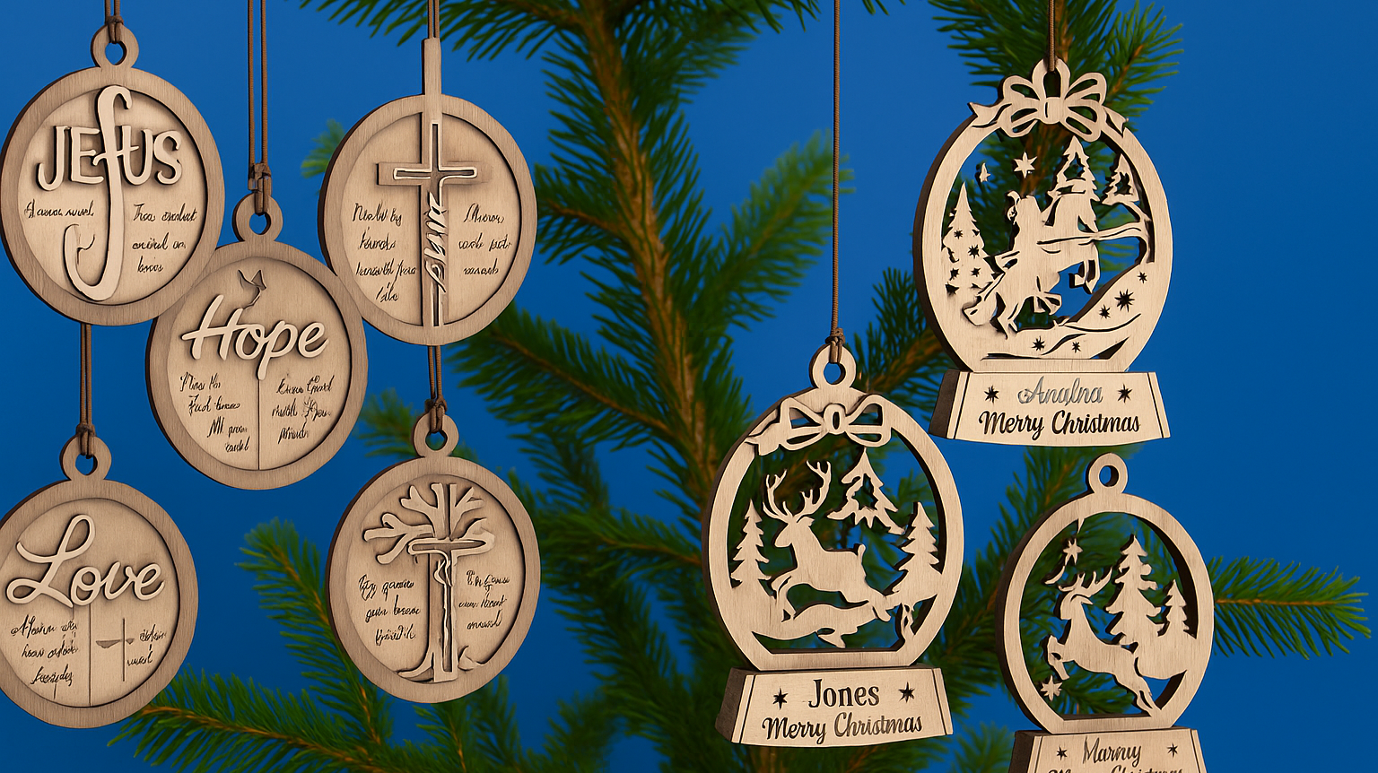 🎄 Christmas Ornaments – Unique Laser Cut Designs for Your Holiday Decor