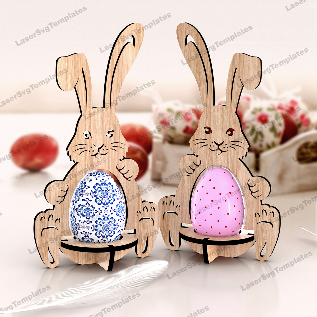 Bunny Easter egg holder laser cut svg file | LaserSvgTemplates