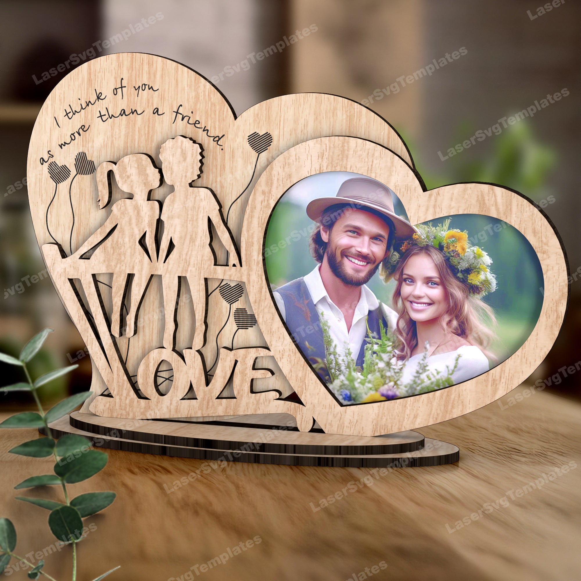 Couple Heart Photo Frame SVG Laser Cut | LaserSvgTemplates