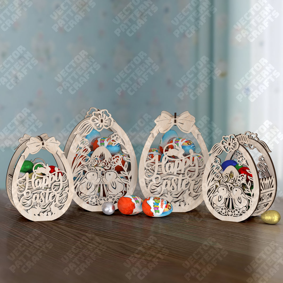 4 Easter egg basket holder laser cut SVG | LaserSvgTemplates
