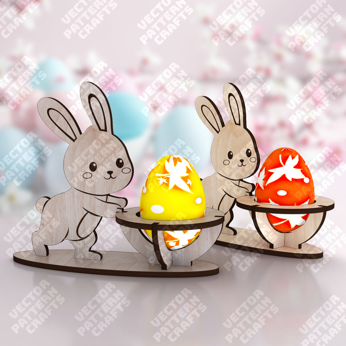 Laser cut Easter bunny egg holder svg cutting file
