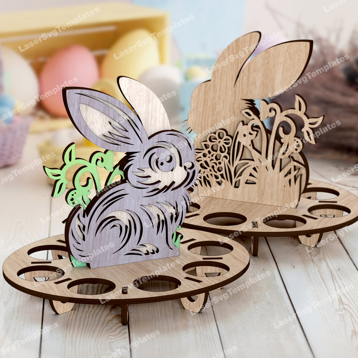 Easter bunny egg holder laser cut svg file | LaserSvgTemplates