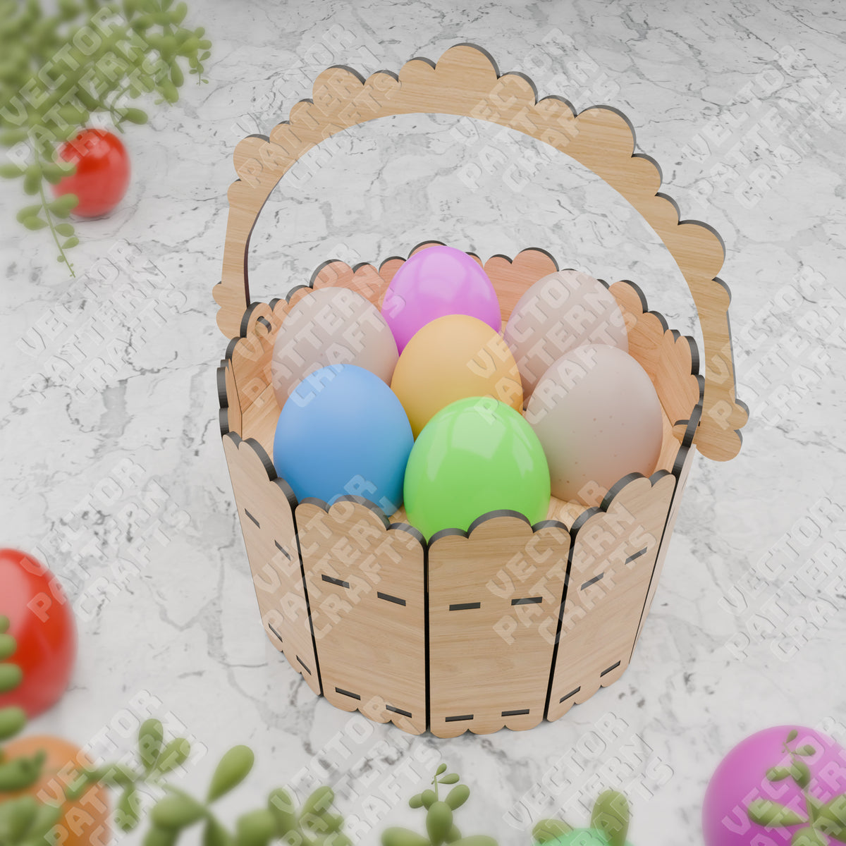 Laser cut Easter egg basket svg cutting file | LaserSvgTemplates