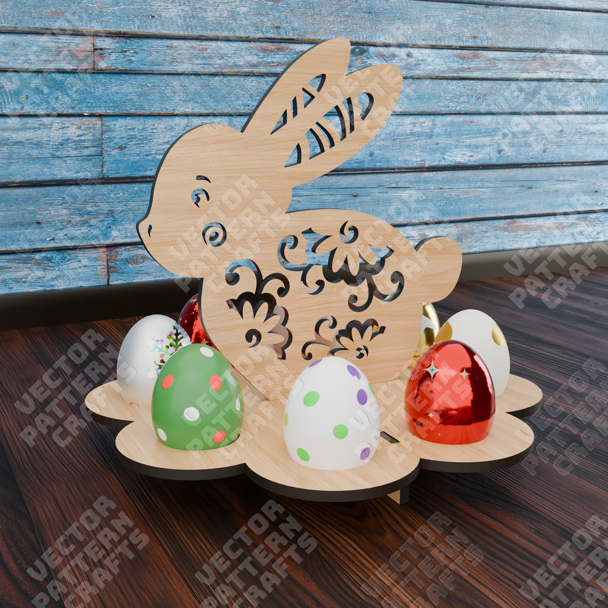 Easter bunny egg holder laser cut svg file | LaserSvgTemplates