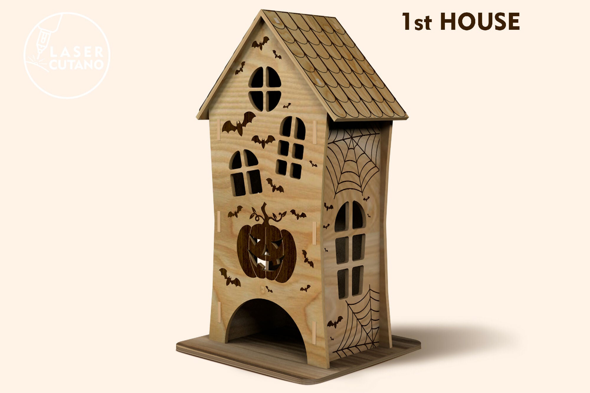 3D-Halloween-Häuser-Laser-Cut-Dateien-Lasercutano-2
