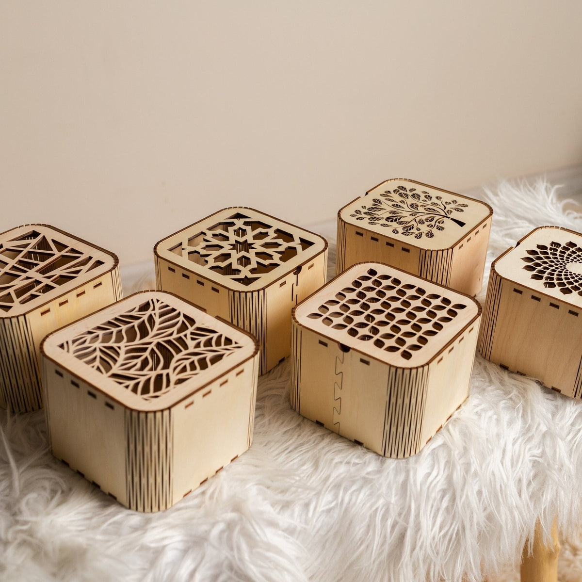 Decorative wooden gift box 6 bundle laser cut file svg | LaserSvgTemplates