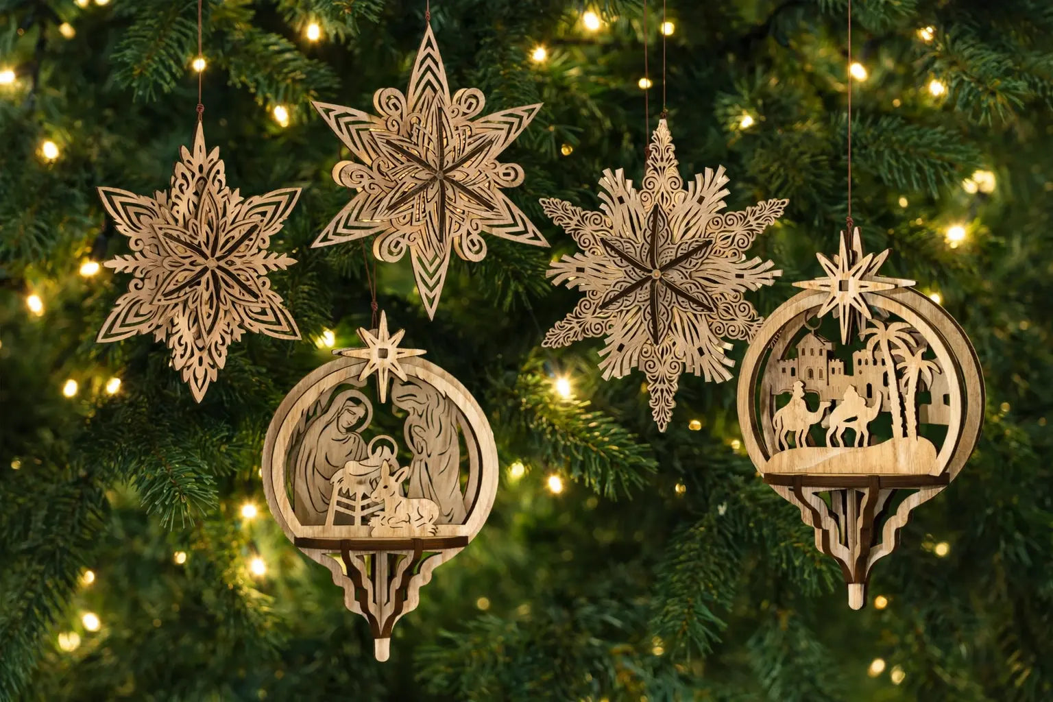 🎄 3D Christmas Ornaments — Premium Laser Cut SVG Files for Stunning Holiday Decor LaserSvgTemplates