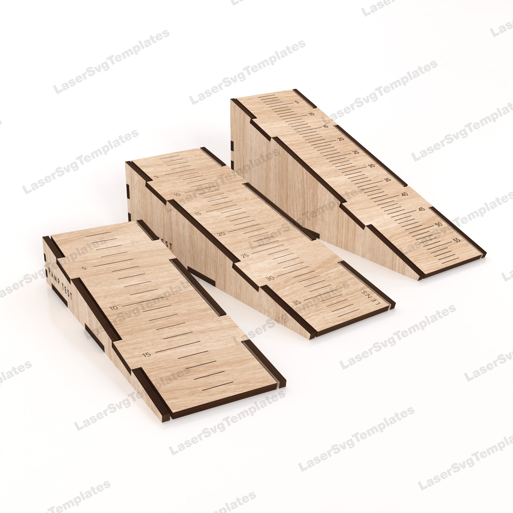 Paper Ramp Templates Ramp test 3 set laser cut svg file | LaserSvgTemplates