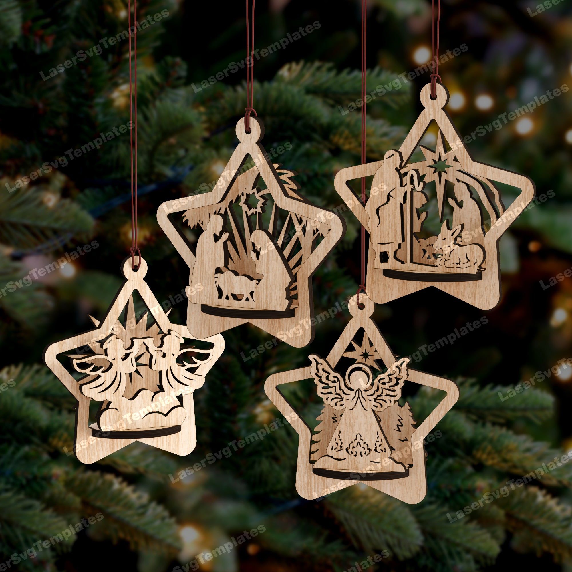 Laser Cut Ornaments Templates Snowflake Mandala Multilayer Laser Cut