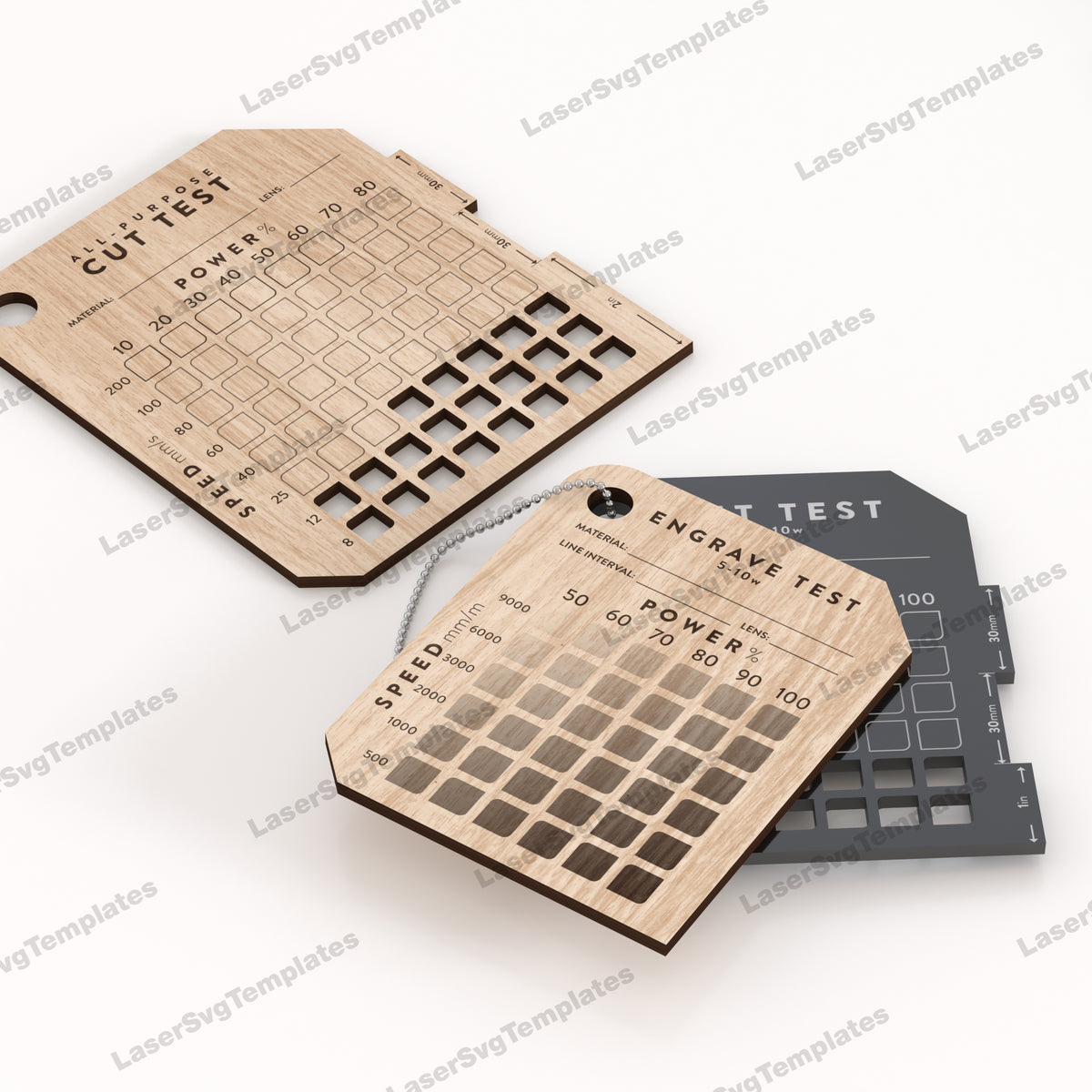 Testing Rectangular Svg Test Cards For Engrve And SVG Laser Cut | LaserSvgTemplates
