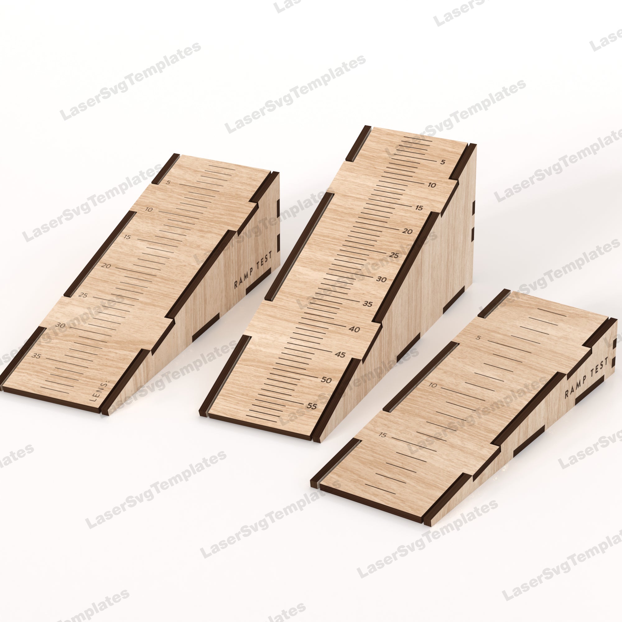 Paper Ramp Templates Ramp test 3 set laser cut svg file | LaserSvgTemplates