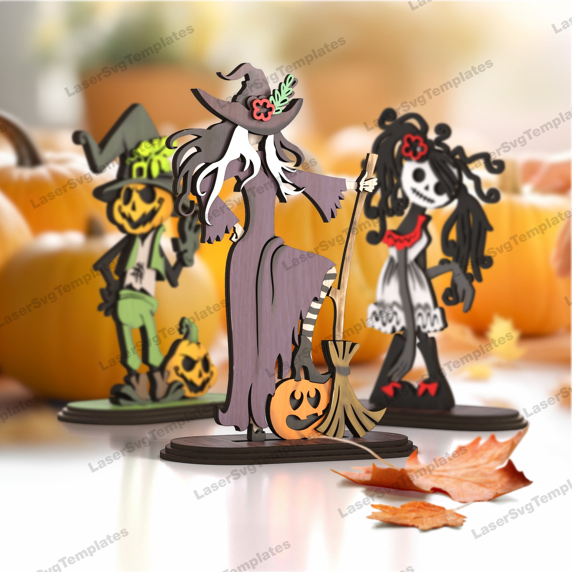 54-teiliges Halloween-Ausschnitte-Set – Kürbis, Spinne, Geist, Hexe, Für Klassenzimmer, Party-Deko, Wiederverwendbar
