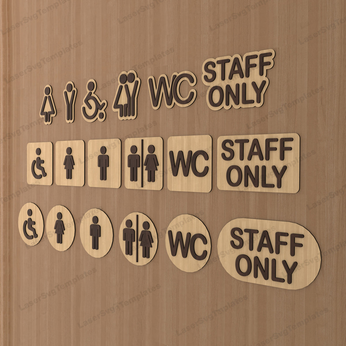 Multilayer Wc Toilet Door Sign SVG Laser Cut | LaserSvgTemplates