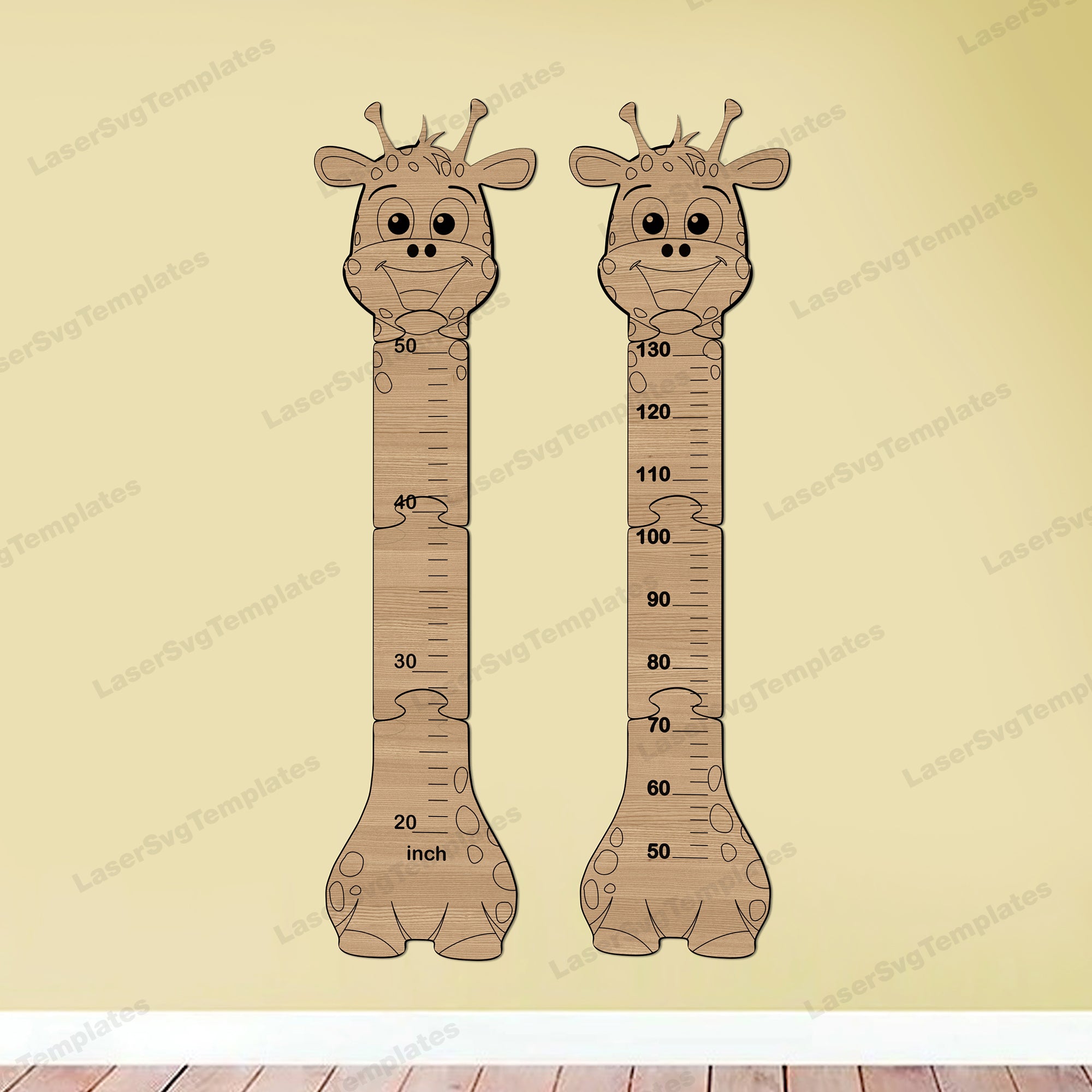 Animals ruler growth chart 5 bundle laser cut svg file