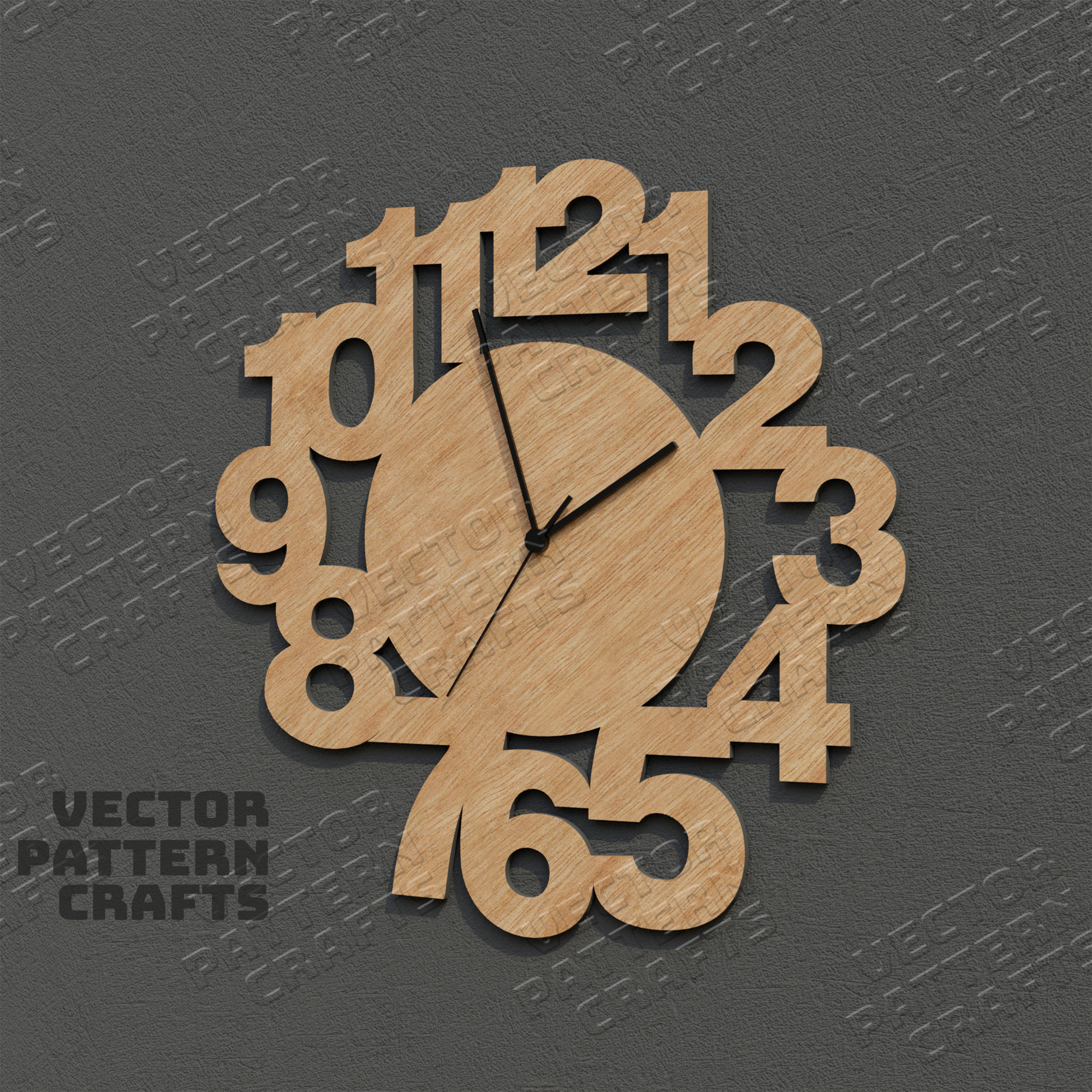 Laser cut wall clock numbers svg template
