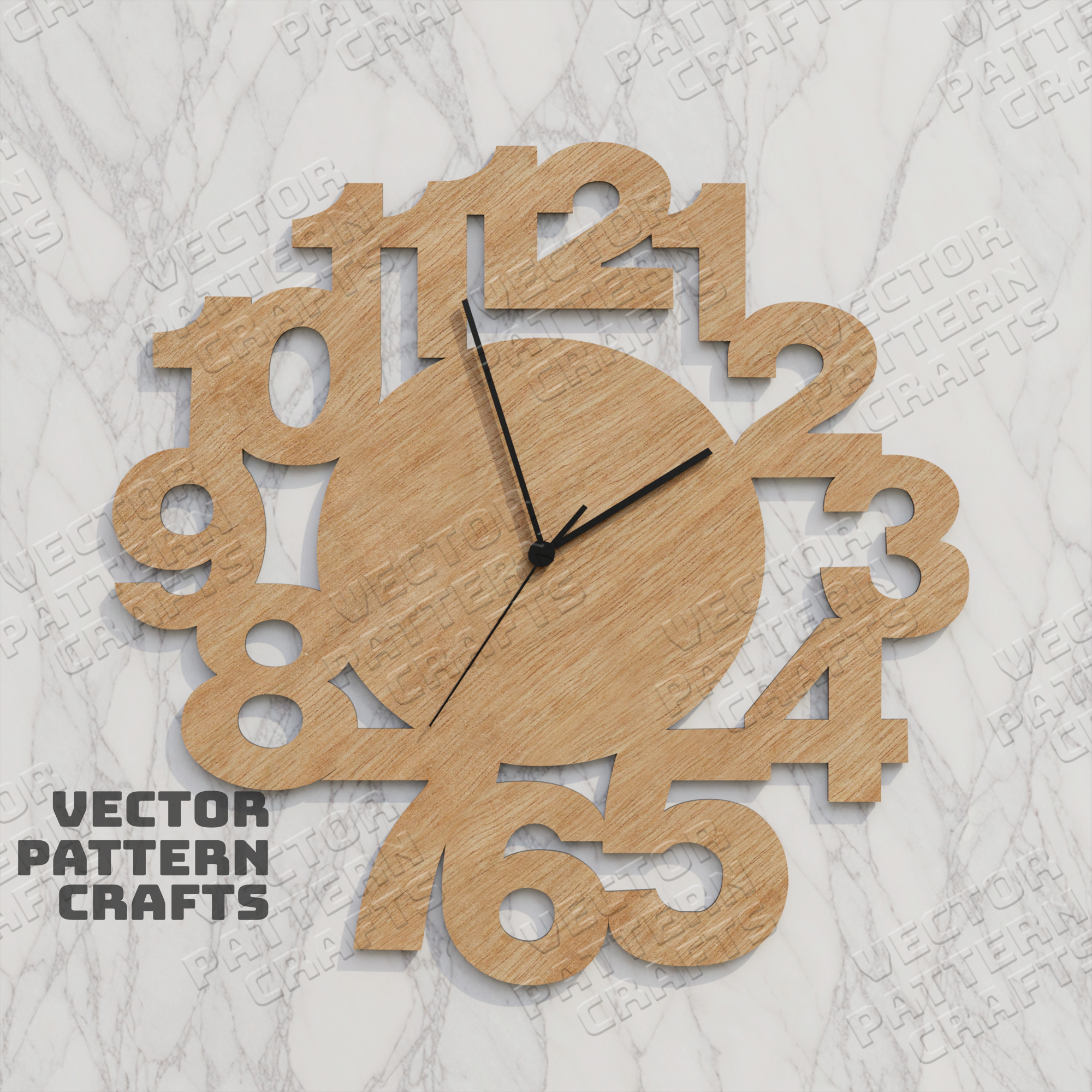 Laser cut wall clock numbers svg template