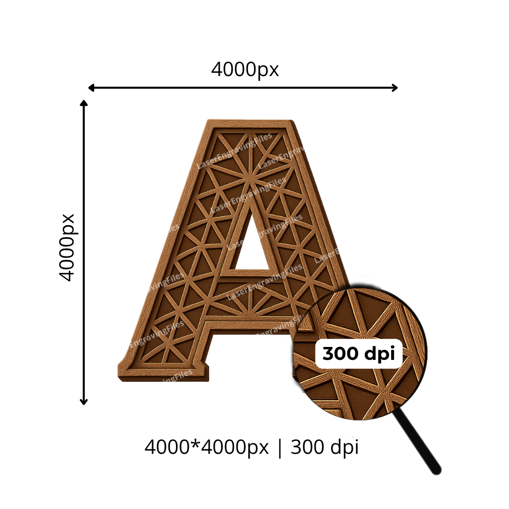 Geometry alphabet letters laser engraving png file