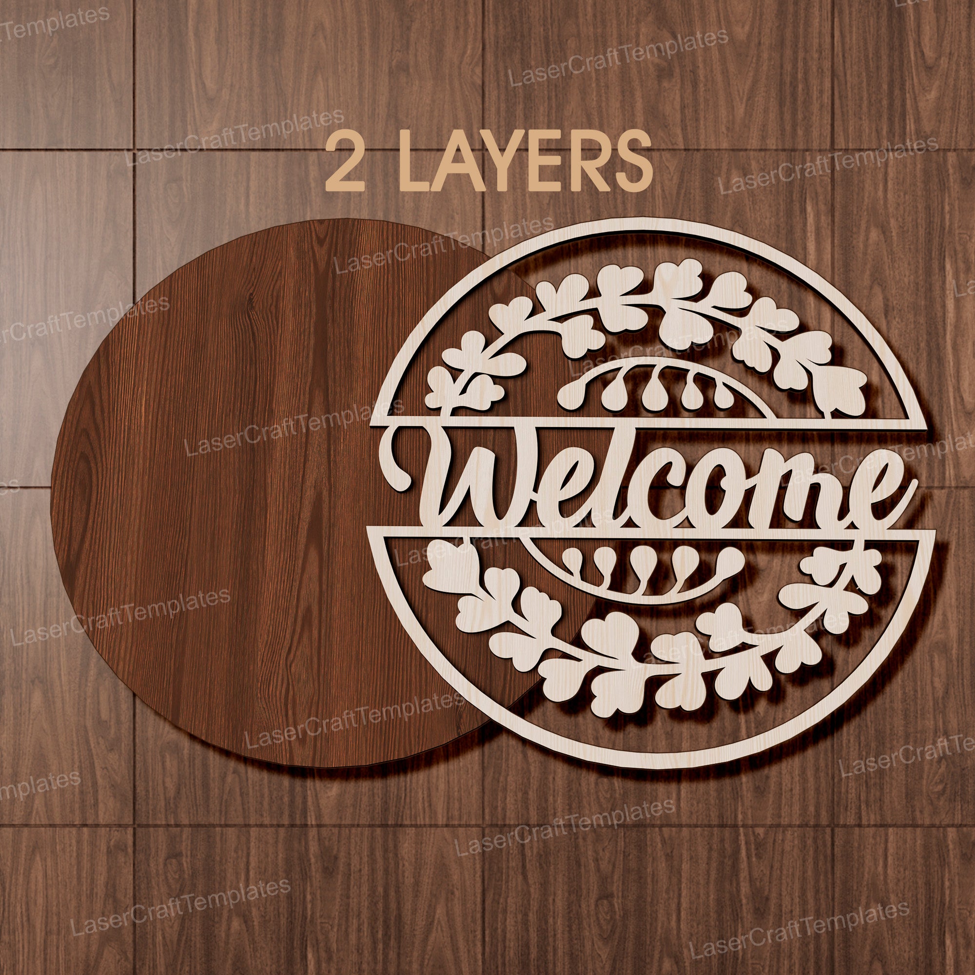 Flowers Sign laser cut svg template
