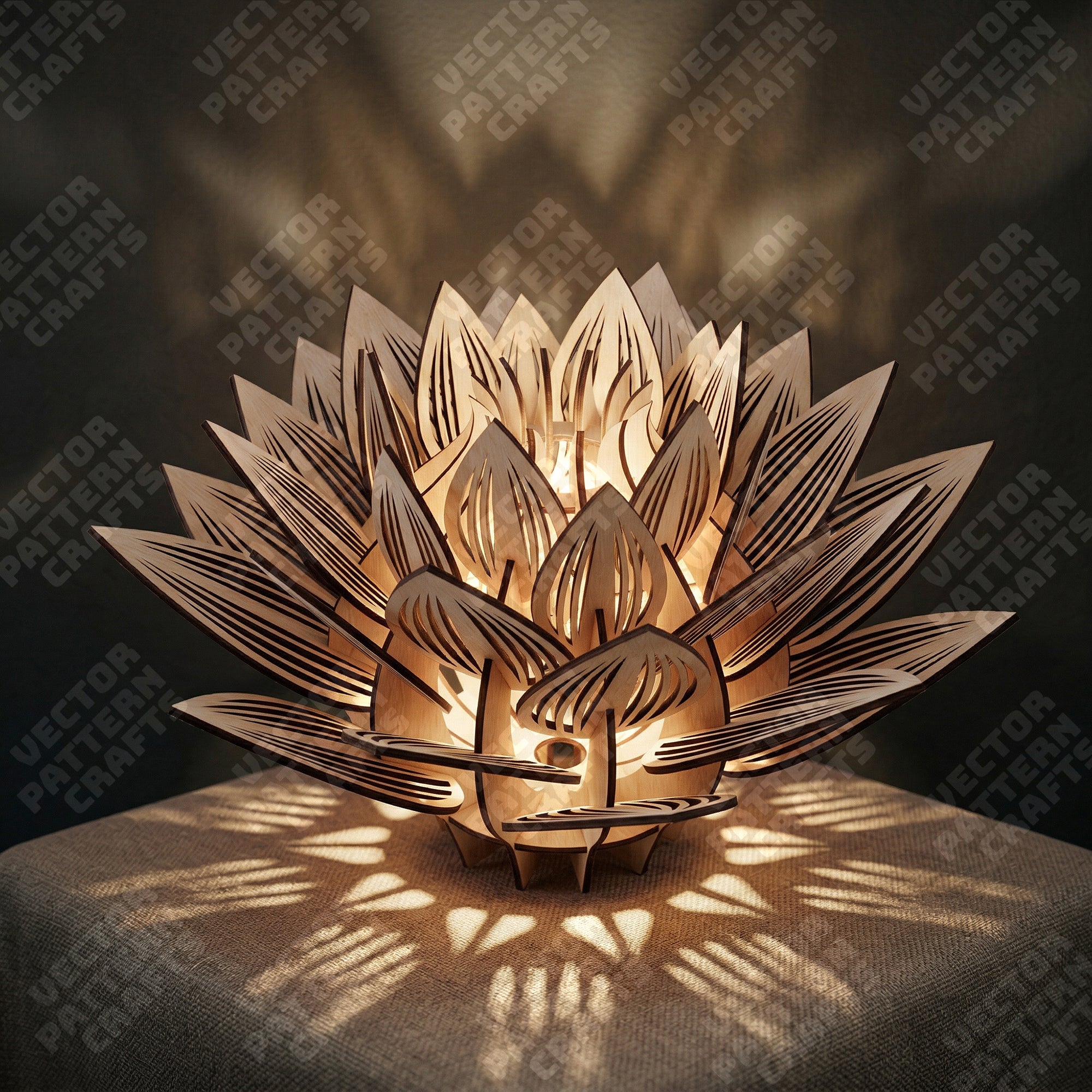 Lotus Flower Candle Holder Laser Cut SVG | LaserSvgTemplates