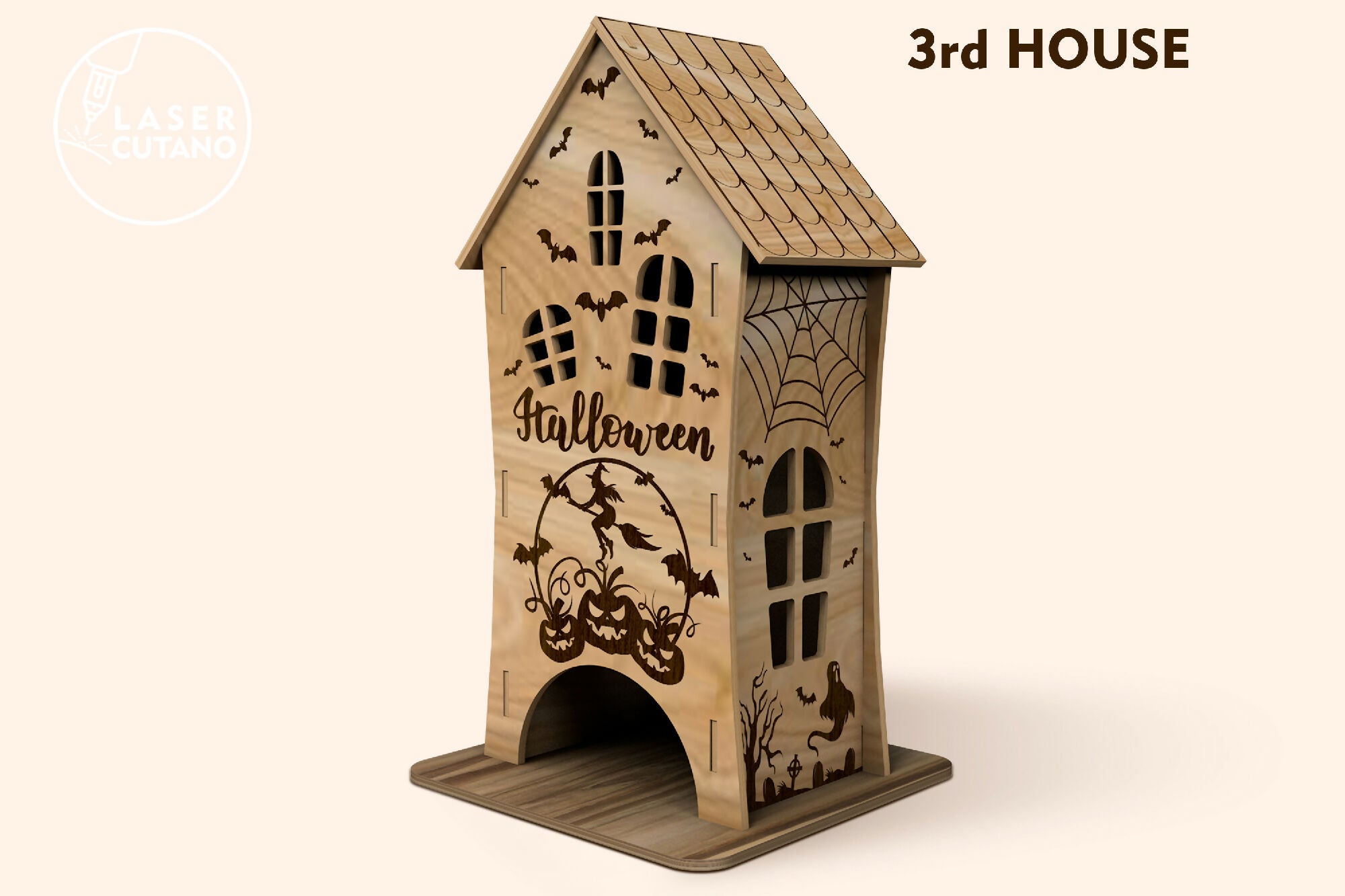 3D-Halloween-Häuser-Laser-Cut-Dateien-Lasercutano-4
