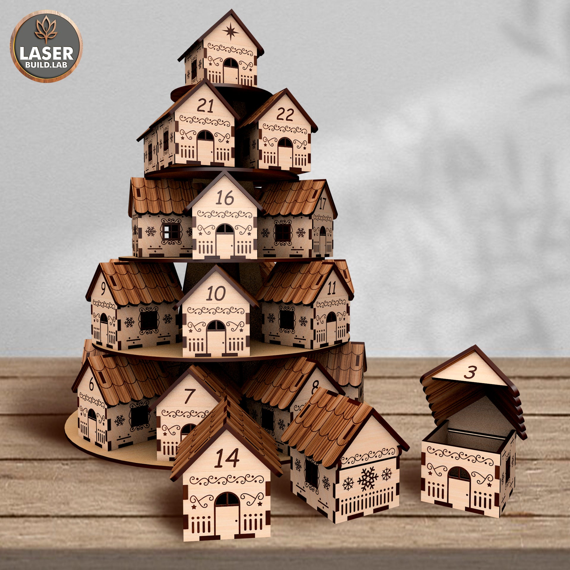 Christmas Advent Calendar laser cut file