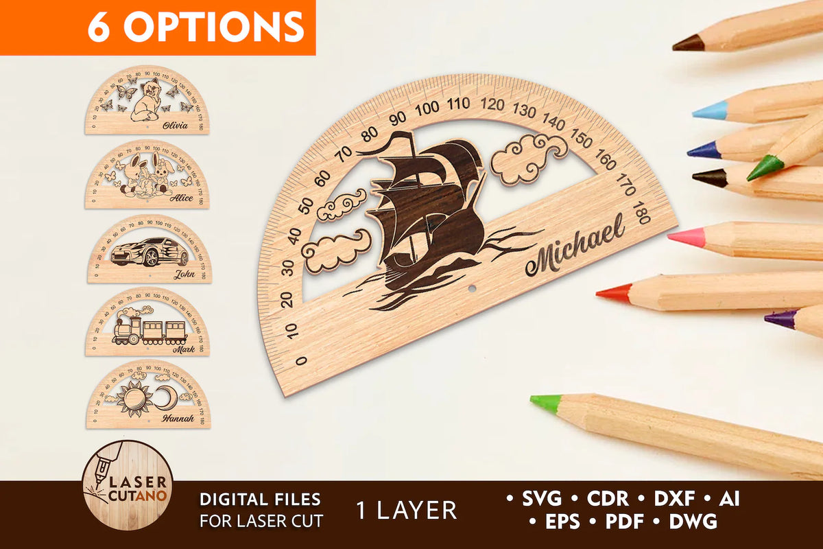 Protractor Ruler multilayer Wall Decor Laser Cut Svg File ...