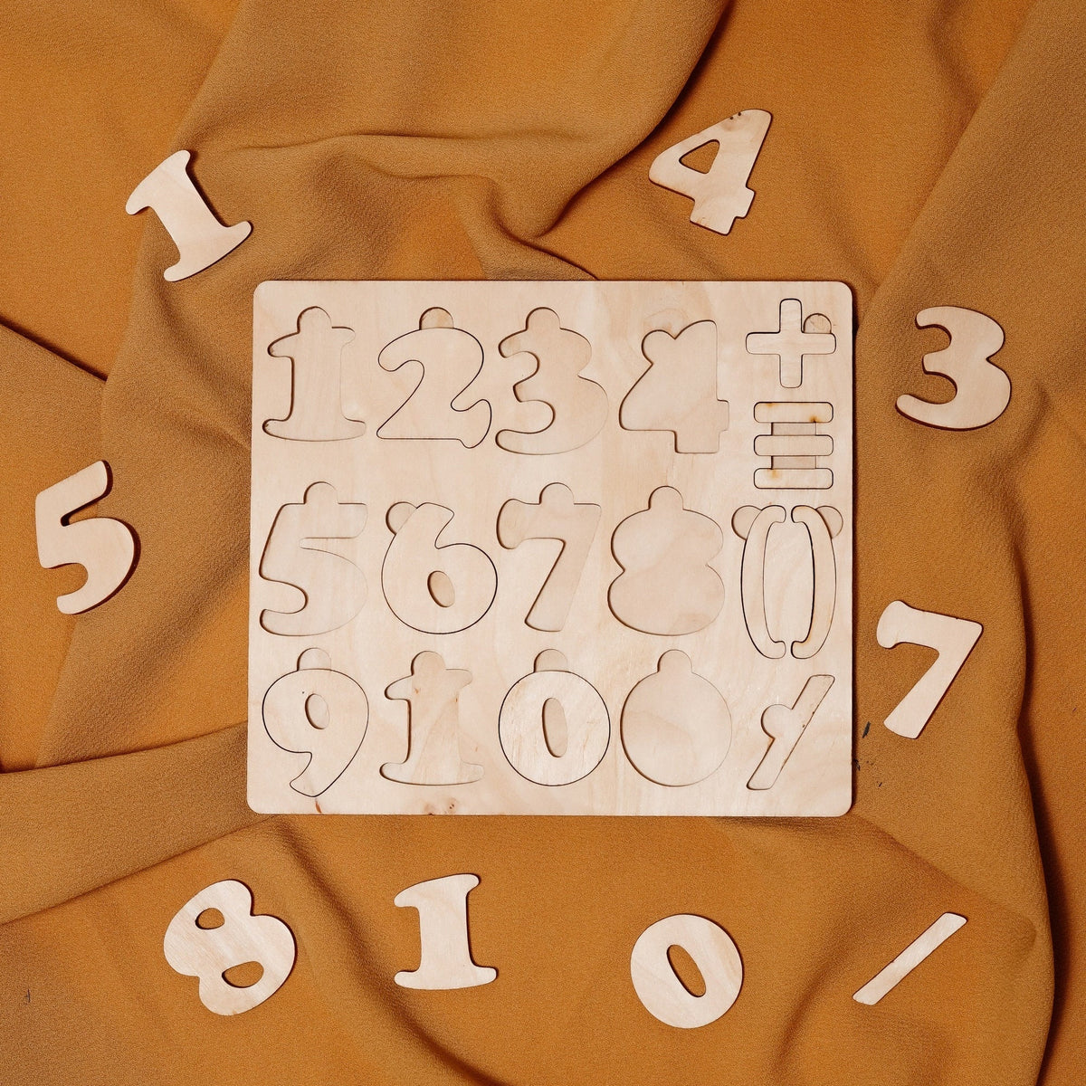 Laser cut wooden numbers kids puzzle svg file