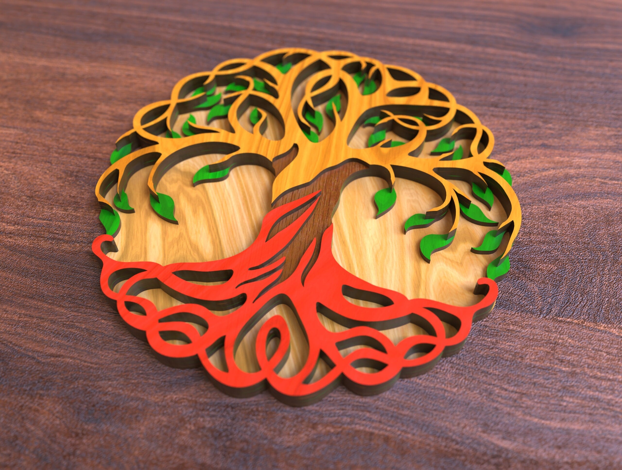 Multilayer mandala wall art tree laser cut svg file – LaserSvgTemplates