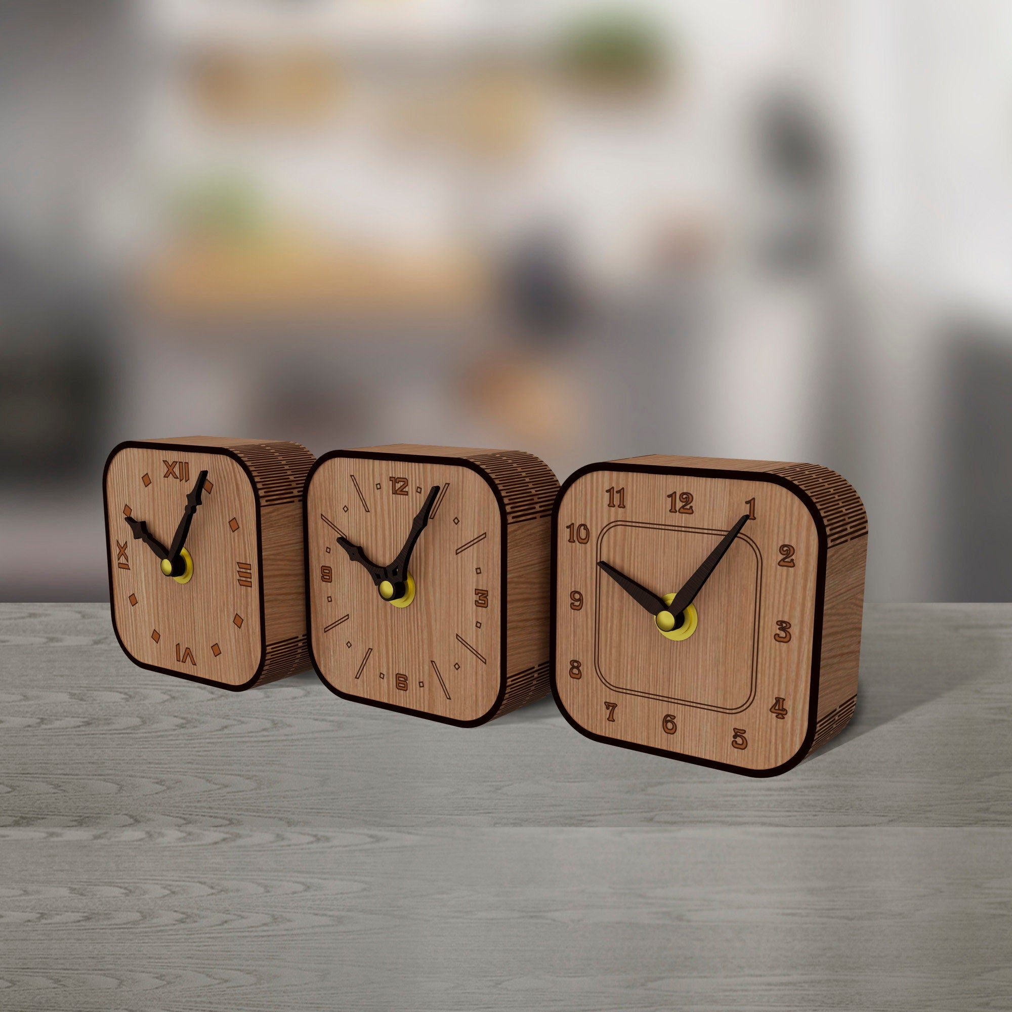 Wooden table clock bundle laser cut svg file – LaserSvgTemplates