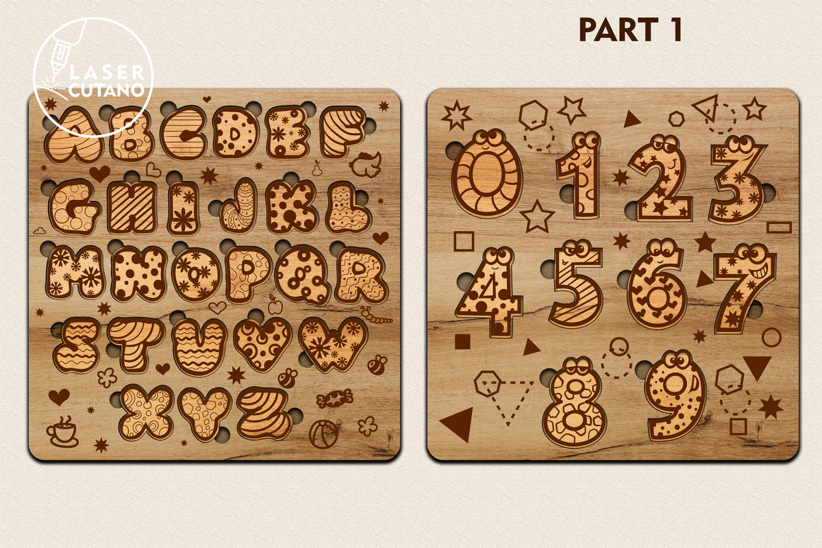 Set of 13 Puzzles for Kids Laser Cut Files SVG | LaserSvgTemplates