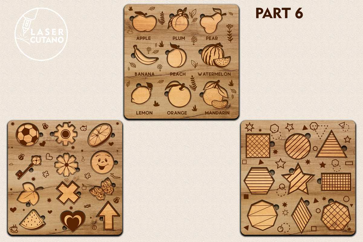 Set of 13 Puzzles for Kids Laser Cut Files SVG | LaserSvgTemplates