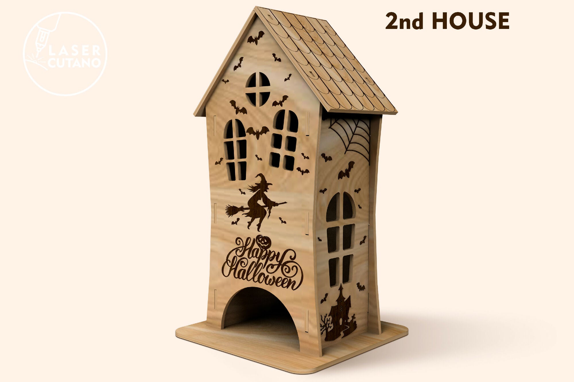 3D-Halloween-Häuser-Laser-Cut-Dateien-Lasercutano-3